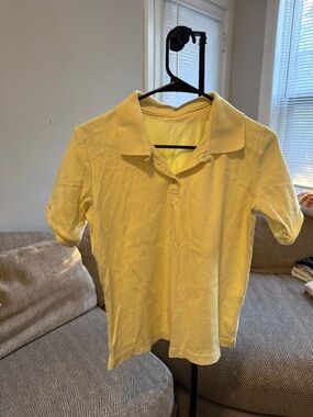 Yellow Short Sleeve Polo Top - Women's